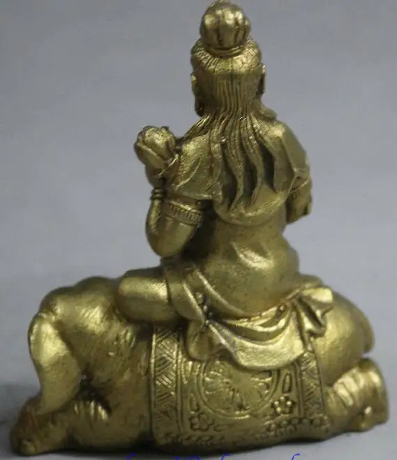 Тибетский храм латунный Лотос статуя богини самантабхадра Будда слон | Дом и сад
