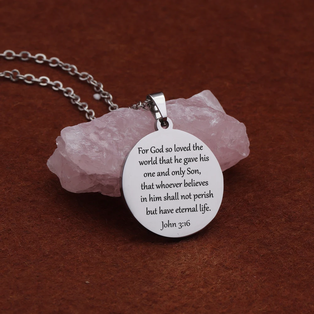 Круглое ожерелье с подвеской в виде зеркала религиозное из нержавеющей стали