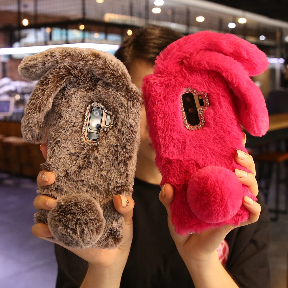 KISSCASE Real Rabbit Fur Case for iPhone 5s 4 5 SE 8 X 7 6s 6 plus Cute Moblie Phone Cover Accessories Capa | Мобильные телефоны и