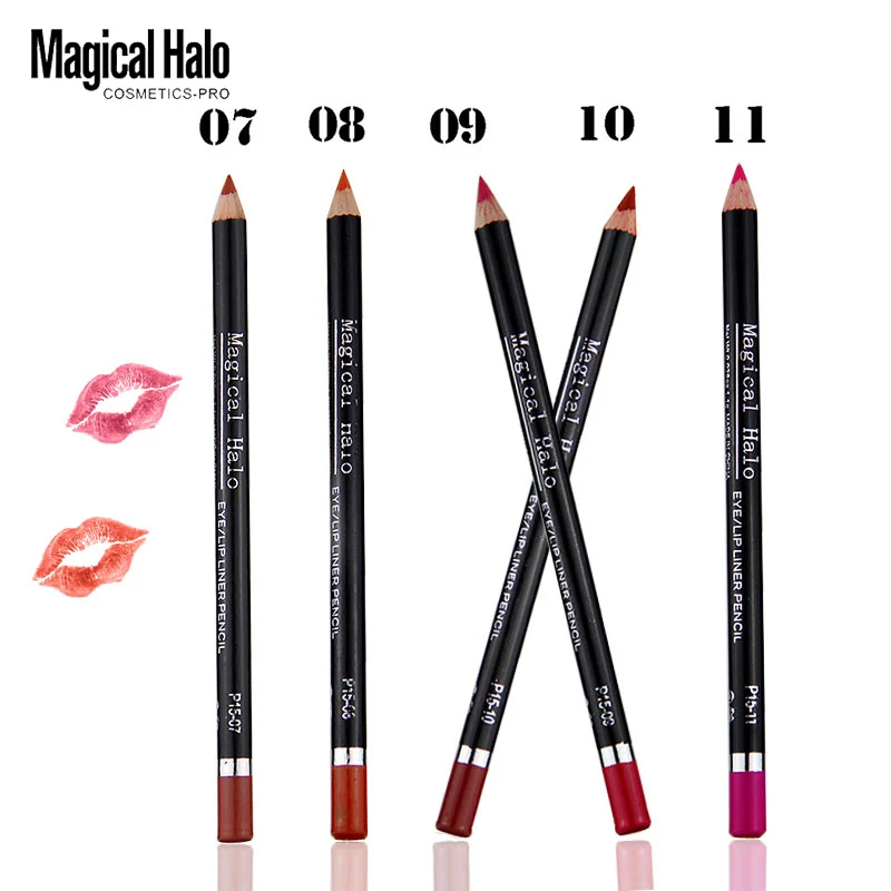 Magical Halo 12pcs/set Pro Waterproof Bright Pencil Lip Liner Makeup Cosmetic For Lips Long Lasting Lipliner Pen | Красота и здоровье