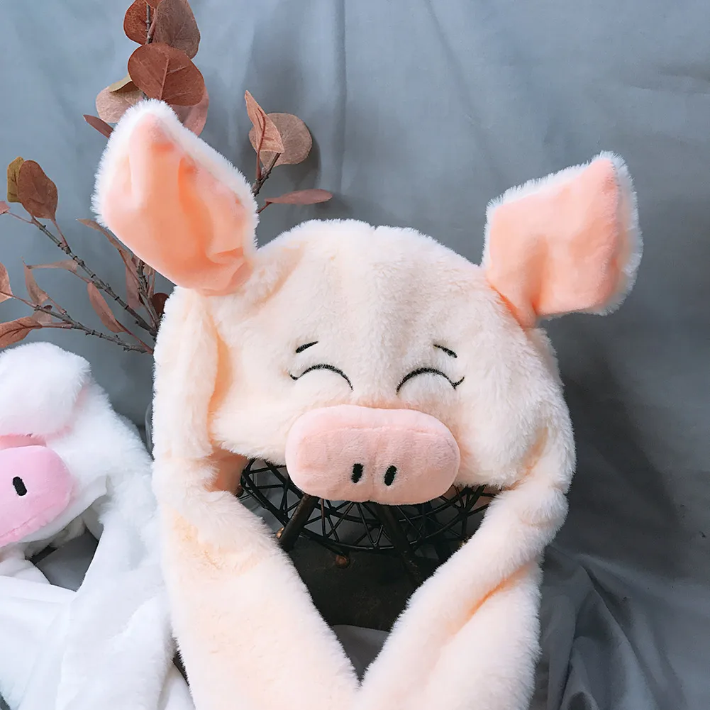 Свинка плюшевая шляпа защелкивающаяся Ушная шапка подушка безопасности для ушей