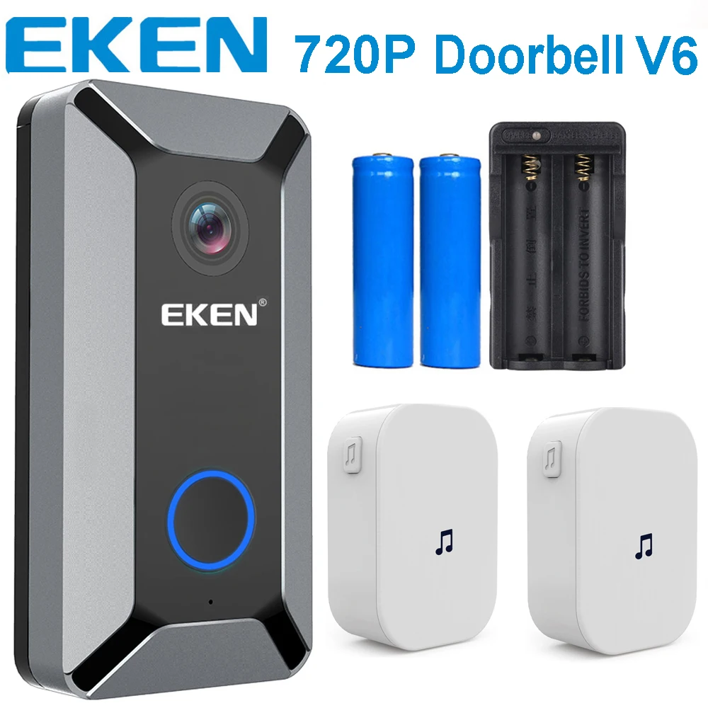 Eken V6 720P умный беспроводной wifi видео дверной звонок камера Облачное хранилище дверной звонок с внутренним звонком визуальный домофон ночное видение