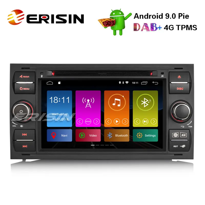 Erisin ES2931FB 7 &quotDAB + Android 9 0 автомобильный стерео GPS Sat Nav 4G для Ford Focus Transit S/C Max Kuga