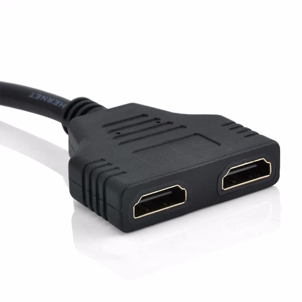 Y-образный разветвитель 1080P HDMI порт кабель-разветвитель 1 штекер-двойной 2 гнезда