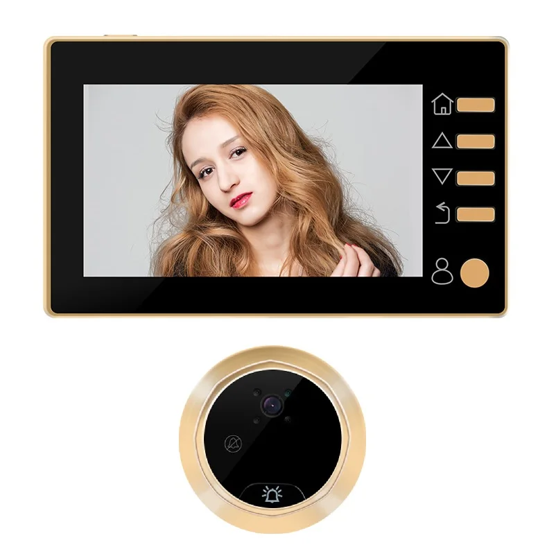 Дверной звонок, беспроводной глазок, видеозвонок, 4,3 дюймов, TFT lcd, ИК, ночное видение, 3 режима, видео запись, фото, глазок, Макс. 32 г