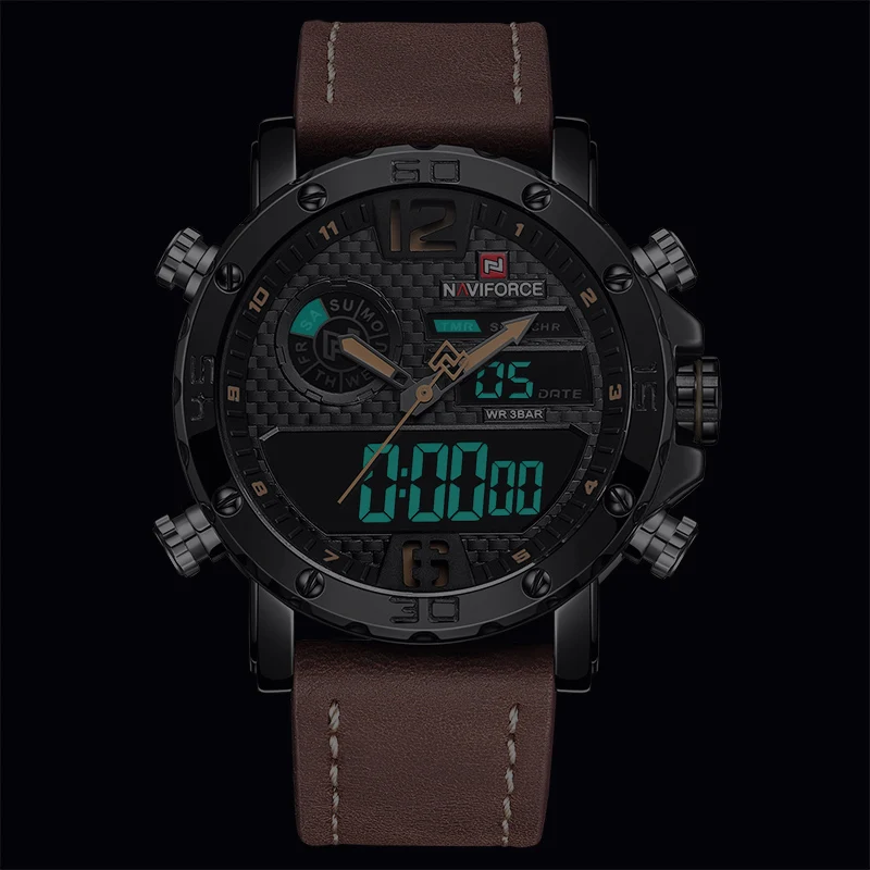 Часы наручные NAVIFORCE Мужские кварцевые брендовые Роскошные спортивные