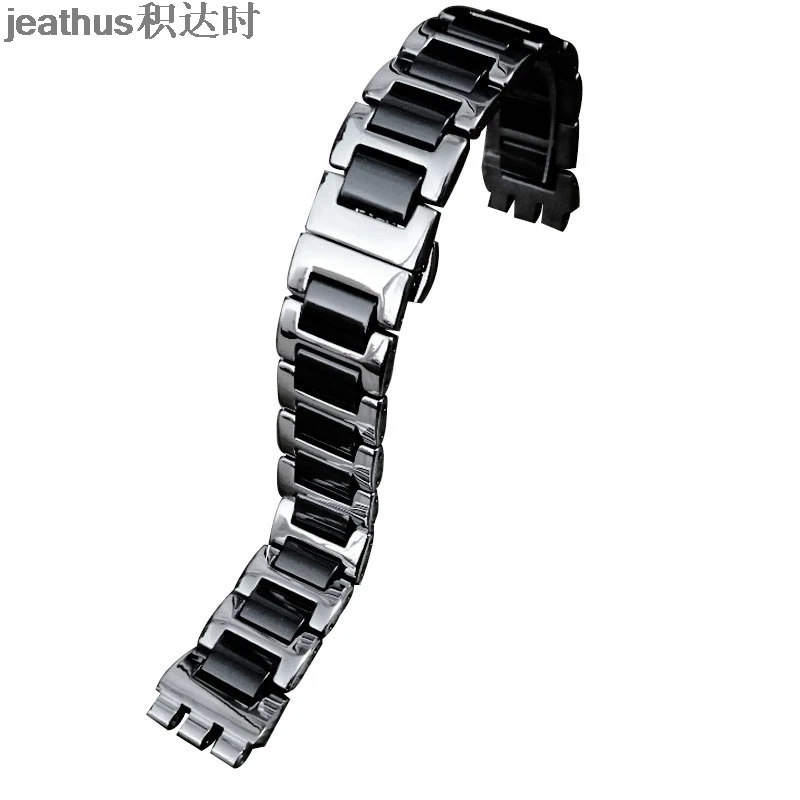 Silver black Jeathus ремешок для часов swatch Белоснежка YLS430 141 YGS YAS 17 мм керамический ремешок ирония стальной браслет часы ремешок для мужчин и женщин цепочка - Цвет ремешка: Silver black