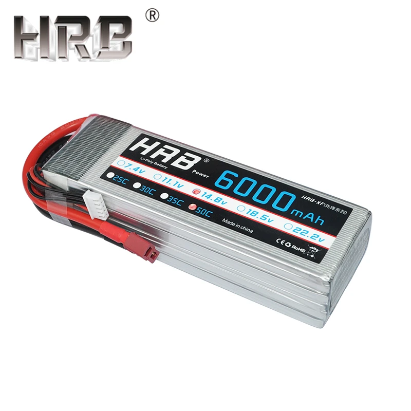 HRB 6000mAh Lipo батарея 50C 3S 2S 7,4 V 11,1 V 14,8 V Deans T XT60 4S 5S 6S 3,7 V 18,5 V 22,2 V AKKU лодка вертолеты Самолет RC запчасти