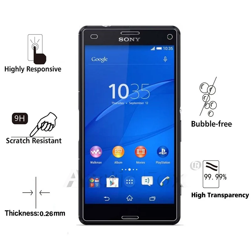 5 шт./лот закаленное Стекло для SONY Xperia Z3 компактный Экран протектор Защитная