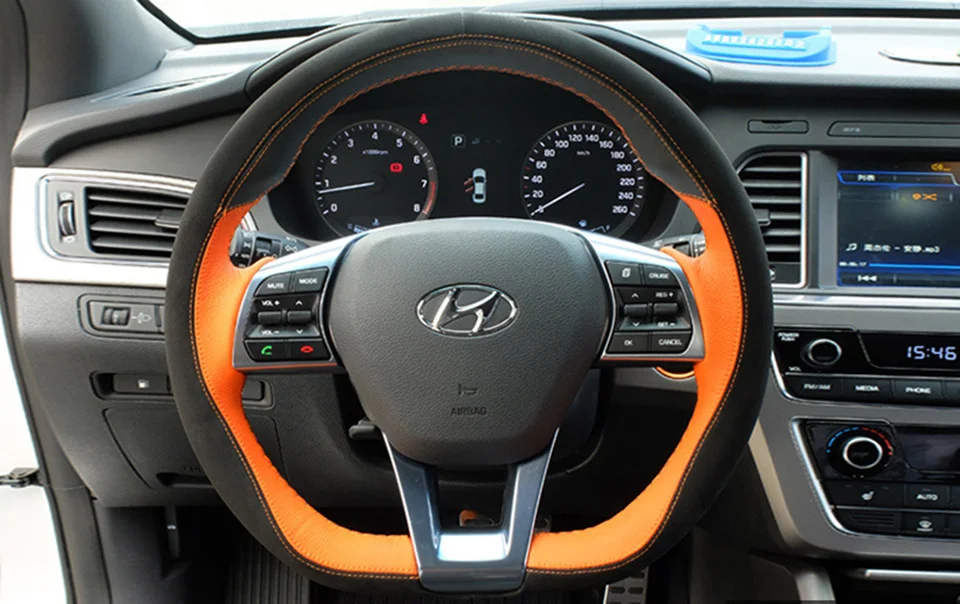 Автомобильный чехол на руль для hyundai santa fe elantra solaris accent, автомобильные аксессуары