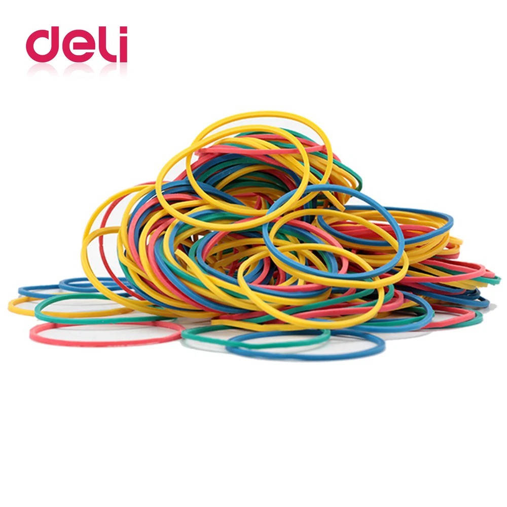 

Deli 1 pakage color rubber band office circle type elastic rubber belt financial office strapping supplies 3219 rubber ring