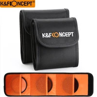 kf concept 3 pockets lens camera filter pouch filter wallet case for 49mm to 77mm uv cpl fld nd caemra lens filters holder bag