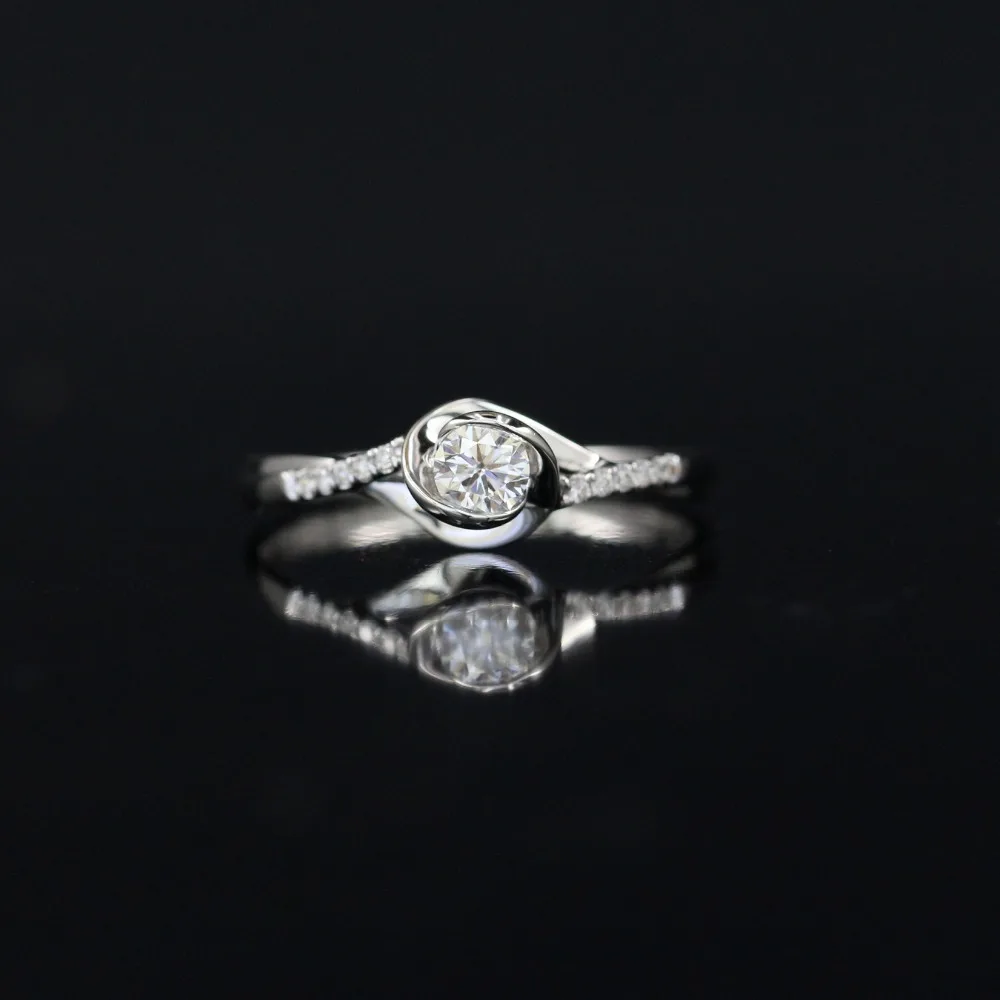 Женское кольцо с натуральным бриллиантом LASAMERO 0 192 CT DE/VS круглым вырезом и
