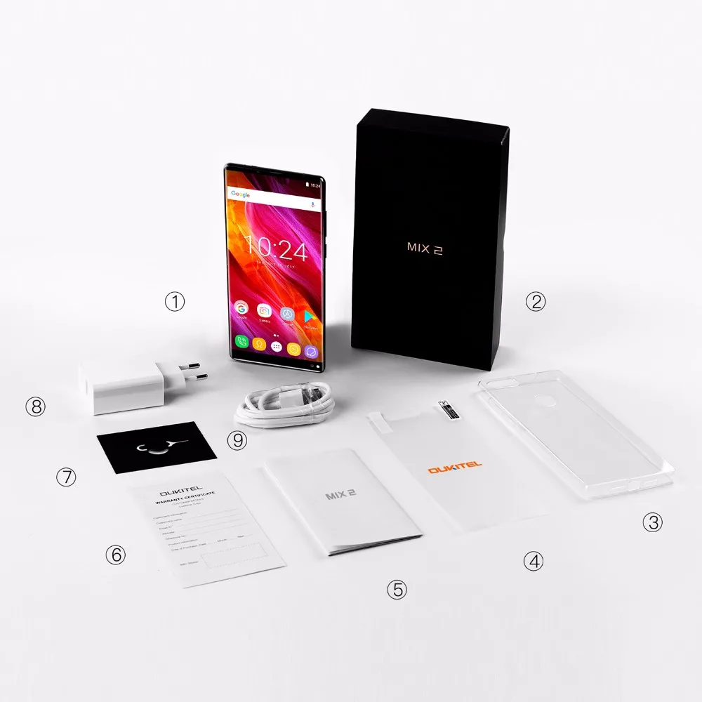 Смартфон OUKITEL MIX2 6 дюймовый дисплей 18:9 ГБ ОЗУ 64 Гб ПЗУ 4080 мАч быстрая зарядка 5 В/5A