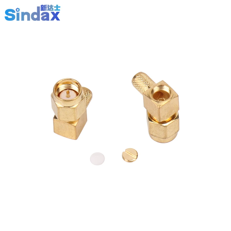 Коннектор Sindax SMA JWC 3 Штекерный правый угол обжима для RG58 RG142 LMR195 RG400 RF провод