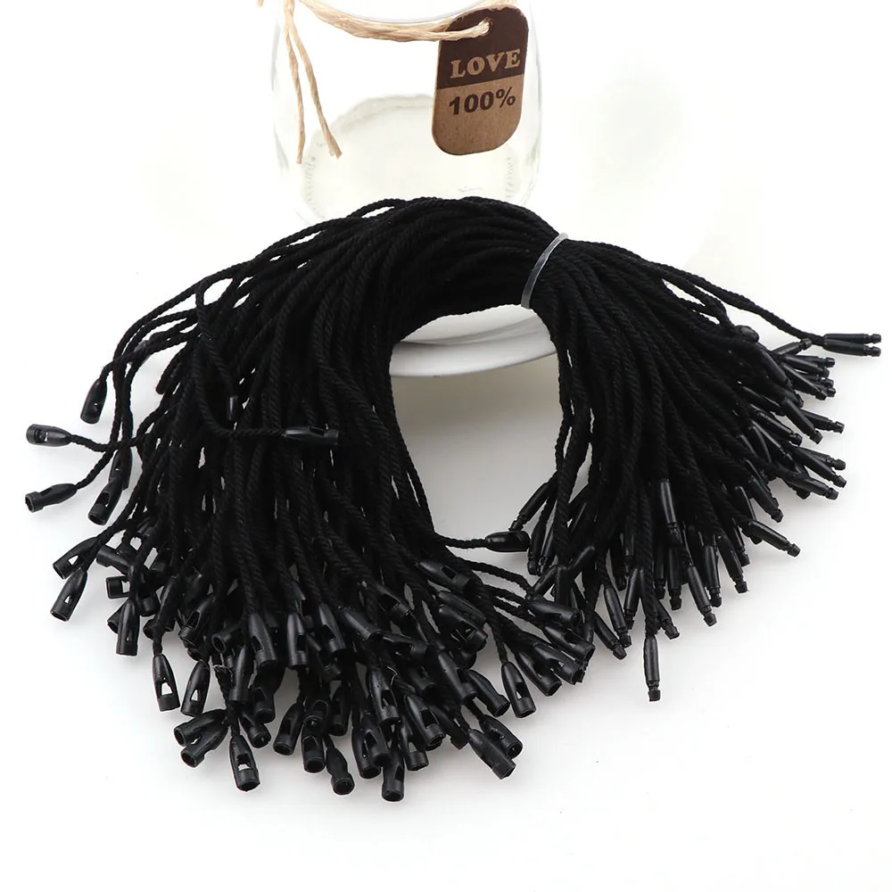 100 шт./компл. Средний пули одежды хлопок пули тег веревочные шнуры Висячие таблетки для одежды мешок бирки карты DIY аксессуары для одежды - Цвет: black