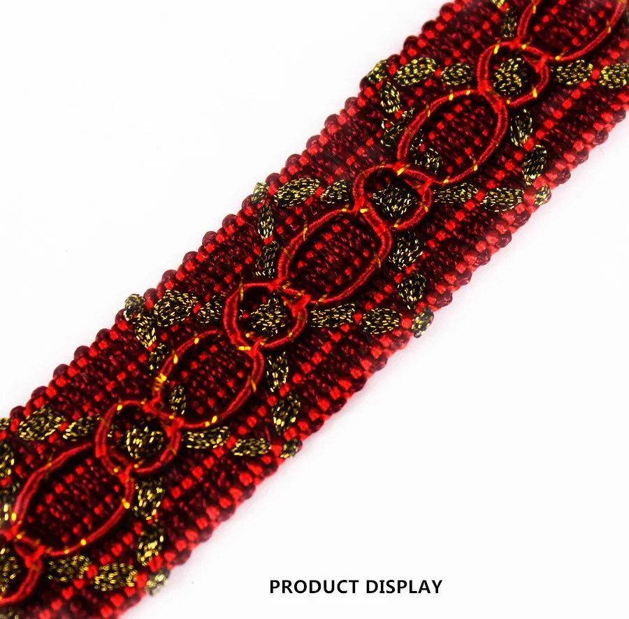 

20yd Red Embroidered Lace Ribbon Trim Applique Motif Venise Trimming Scrapbooking Embellishment Sewing Accessories T1370