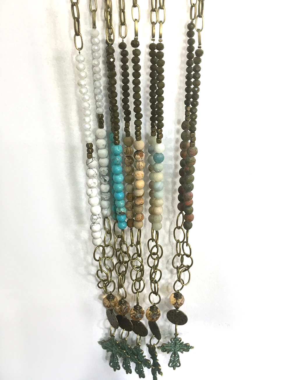 Fashion Jewelry Natural Stone/Chain Metal Cross Pendant Necklaces For Women Ethnic Necklace | Украшения и аксессуары