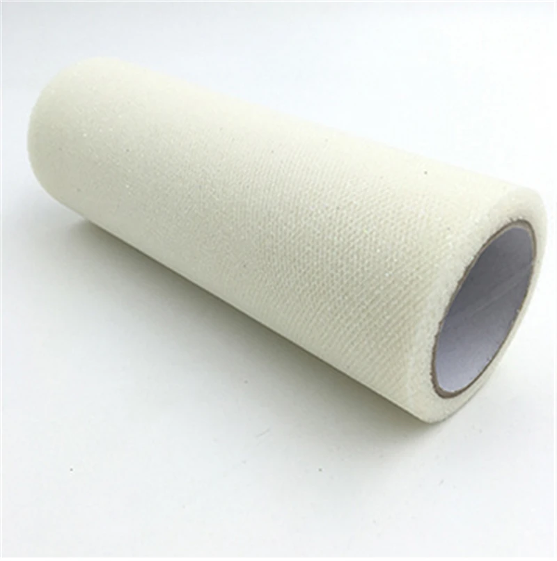 beige 9.2m 15cm Glitter Tulle Rolls Sparkly Glitter Sequin Tulle Mesh Baby Shower Tutu Skirt Organza Table Runner Party Wedding Decor - Цвет: beige