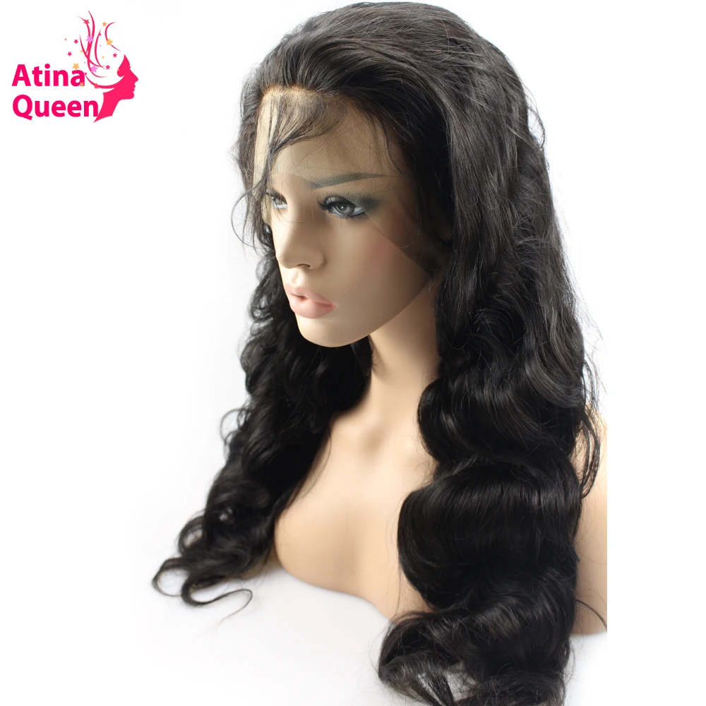 Atina Queen 180 плотность 360 синтетический фронтальный парик с волосами младенца Волна