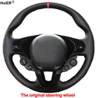 HuiER ручной швейный чехол рулевого колеса автомобиля красный маркер для Smart New Fortwo Forfour 2015 2016 2017 автомобильный Стайлинг авто защита