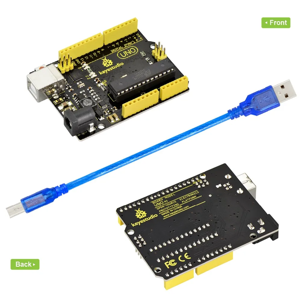 Новинка! Keyestudio супер UNO R3 ATmega 328 плата расширенный MP2307DNSOP-8+ USB кабель для Arduino DIY проект