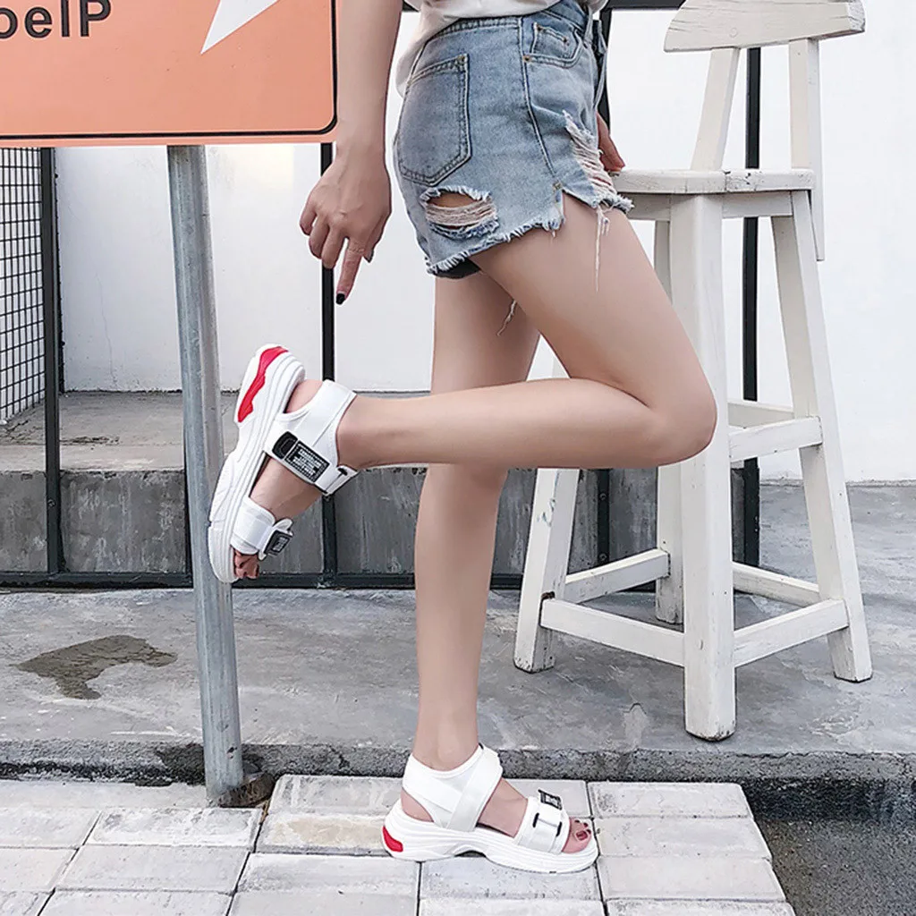 Женская обувь; коллекция года; Zapatos De Mujer; женские модные повседневные летние спортивные сандалии; обувь на толстой платформе и среднем каблуке; chaussures femme; Новинка