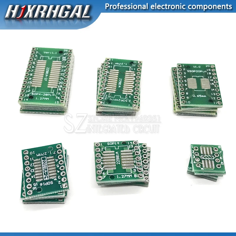 Плата PCB SMD 30 шт. поворотная плата для DIP адаптера преобразователь FQFP SOP8 SOP14 SOP16 SOP20