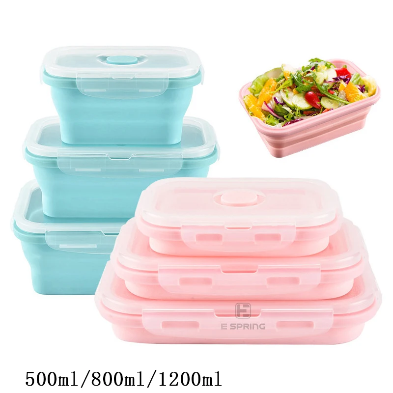 Силиконовый Ланч бокс Bento для микроволновой печи Портативный здорового образа