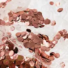 Круглый Блестящий стол Конфетти на день рождения, свадьбу, вечеринку конфетти декорация, блестящий розовый Золотой конфетти, принадлежности для вечеринок PT56