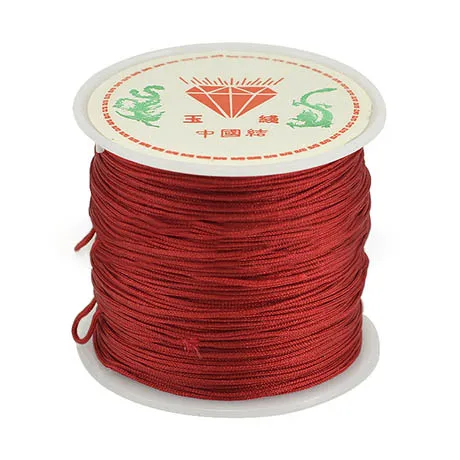 Brick red 45 м/рулон 0,8 мм нейлоновая нить Kumihimo для изготовления украшений, материал для кисточек, сделай сам, красные шнуры, фурнитура ручной работы, плетеная веревка, поставщик - Цвет: Brick red