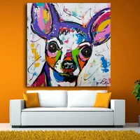 canvas painting living room home decor 1 piecepcs cute dog colorful pictures modern wall art chihuahua dog animal poster frame