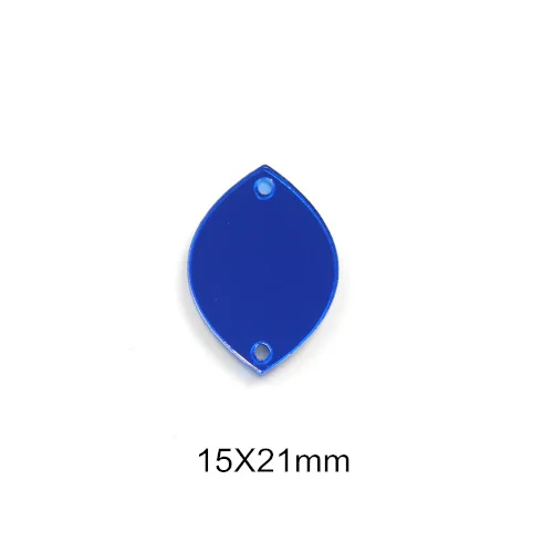 15x21mm-31 50 шт./упак. зеркало синего цвета пришить стразы акриловые нерегулярные Стразы Flatback хрустальные стразы шьют на Стразы для сумки B1027 - Цвет: 15x21mm-31