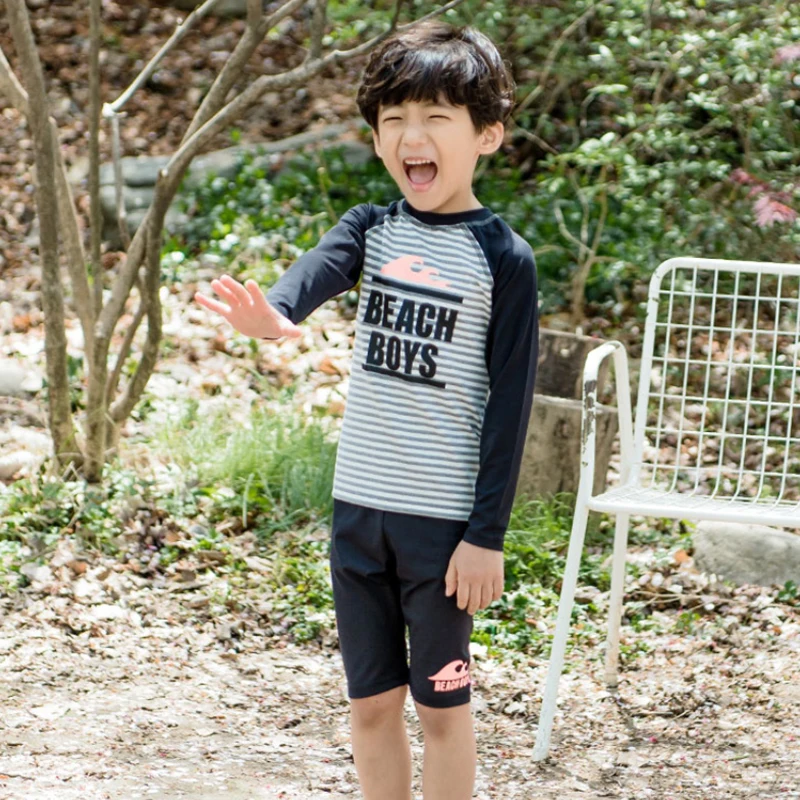 Новинка 2019 купальный костюм для маленьких мальчиков детский с длинными рукавами