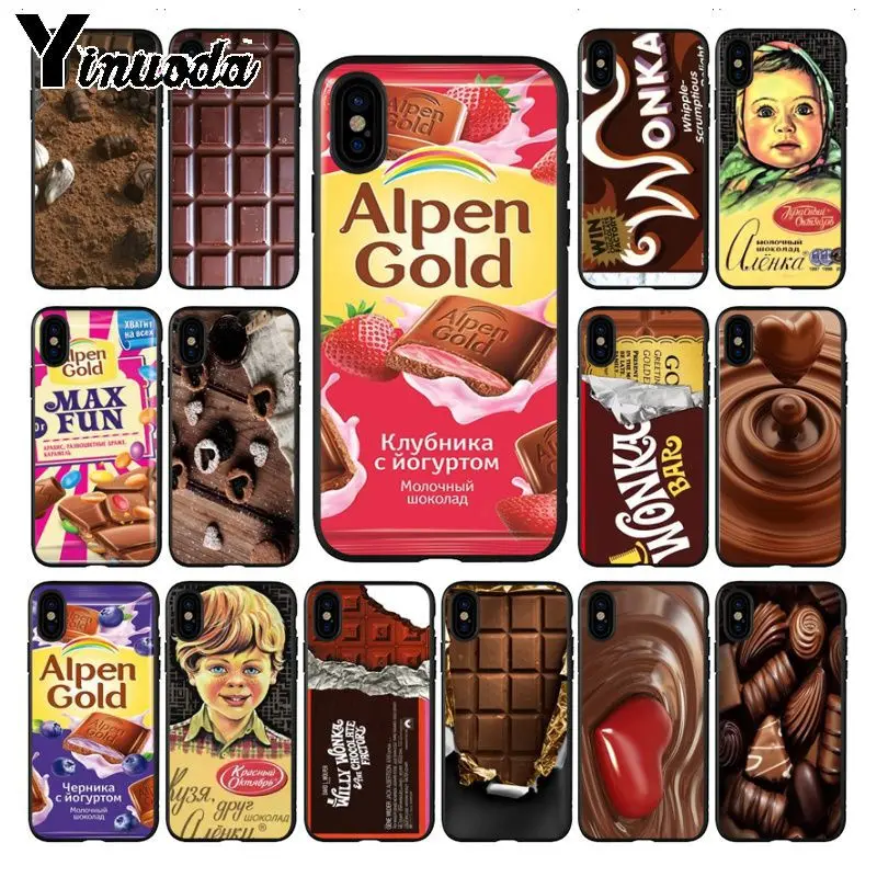 Yinuoda alenka бар с изображением шоколада wonka Новинка Черный силиконовый мягкий чехол