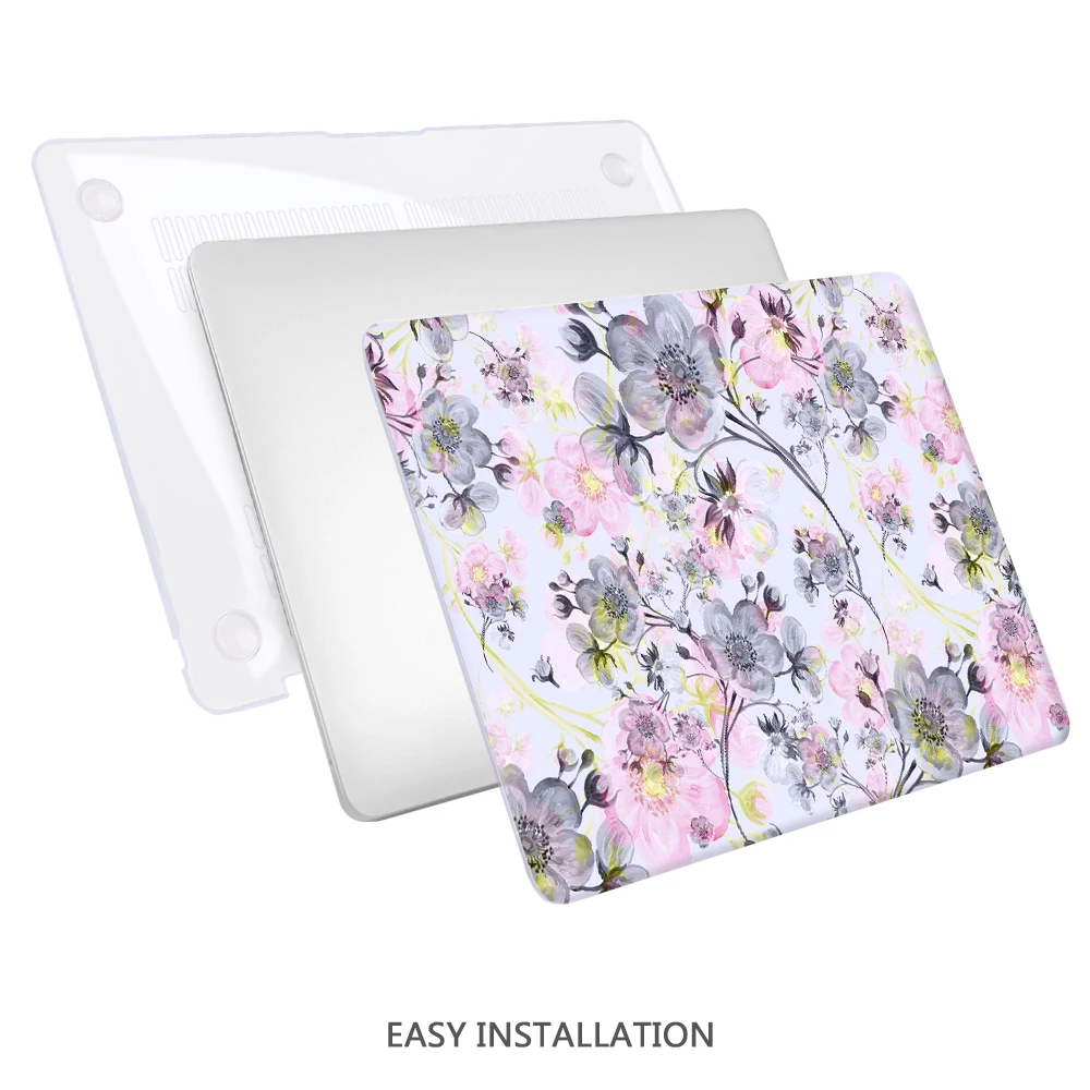 Flowers Laptop Case for Apple MacBook Pro Air Retina 11 12 13 15 Inch Touch bar Hard Cover Shell Sleeve with Free Gift