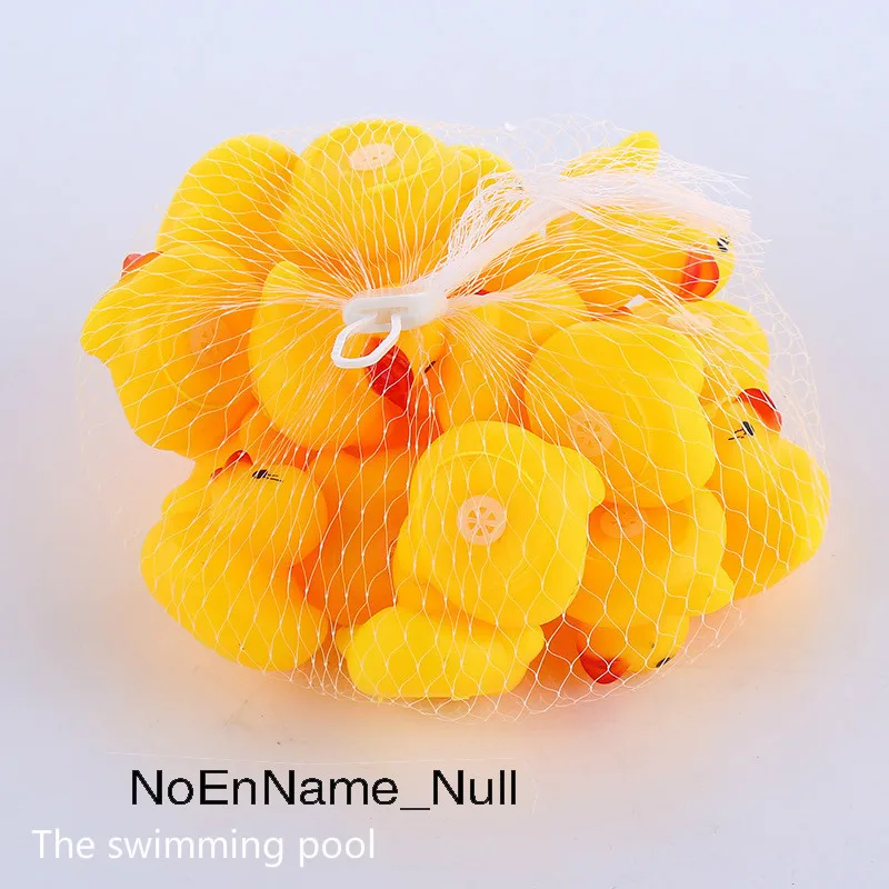 

100 Pcs/lot new Kawaii Baby Squeaky Rubber Ducks Kids Bath Toys for Children Swimming Pool Fun toy bathroom plastic duck
