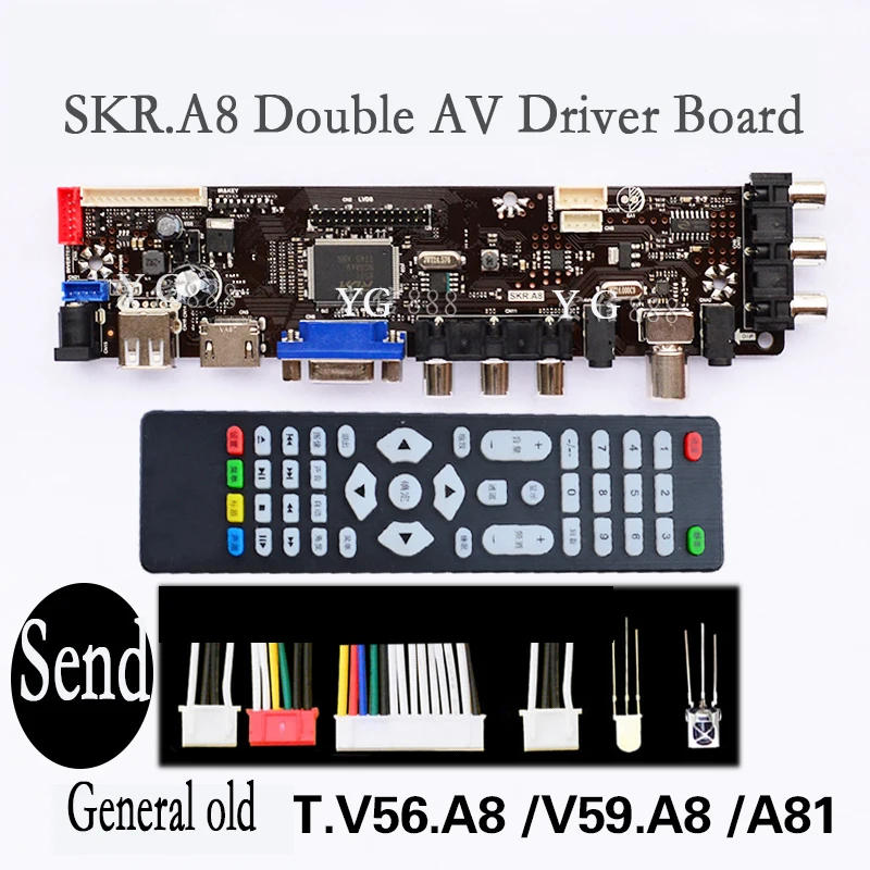 SKR.A8General T.V 56. A8 V59. a81контроллер платы с USB двойной AV V59.A8 LCD LED TV Работает 15 65