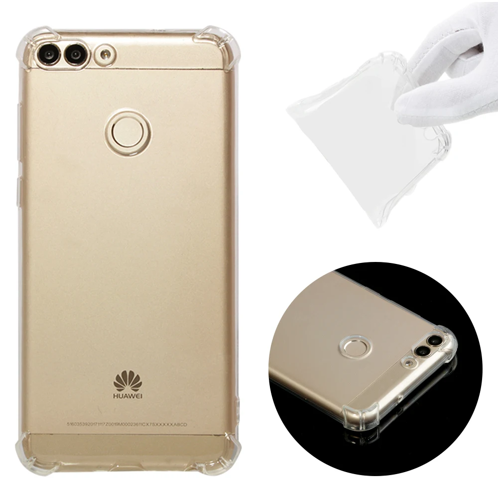 High quality transparent reinforced Anti-falling Soft Silicone phone case For Huawei P SMART coque fundas etui cover cases |