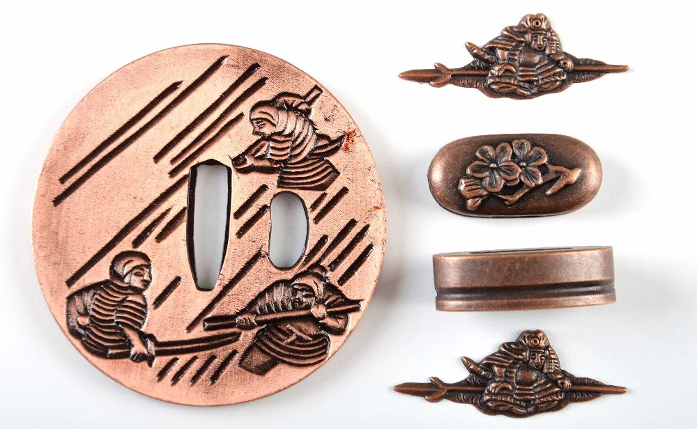 Набор изящных металлических изделий аксессуары для мечей Tsuba Menuki Fuchi Kashira