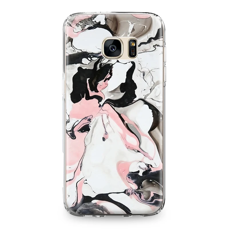 Для Samsung Galaxy J3 J5 J7 A3 A5 A8 2015 2016 2017 2018 силиконовый чехол Flow Line мрамор гранит мягкое