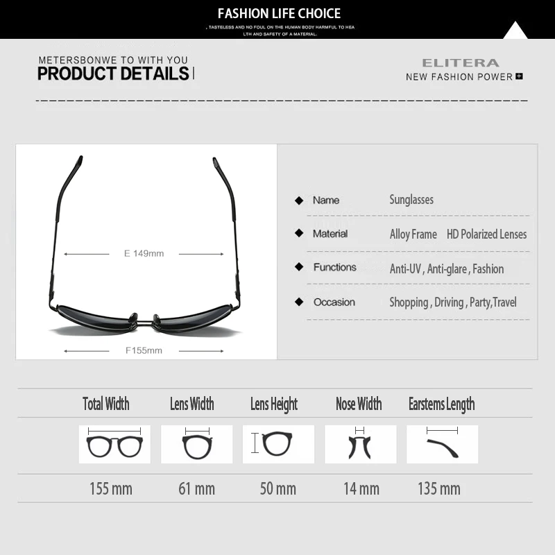ELITERA брендовые дизайнерские модные солнцезащитные очки мужские поляризационные