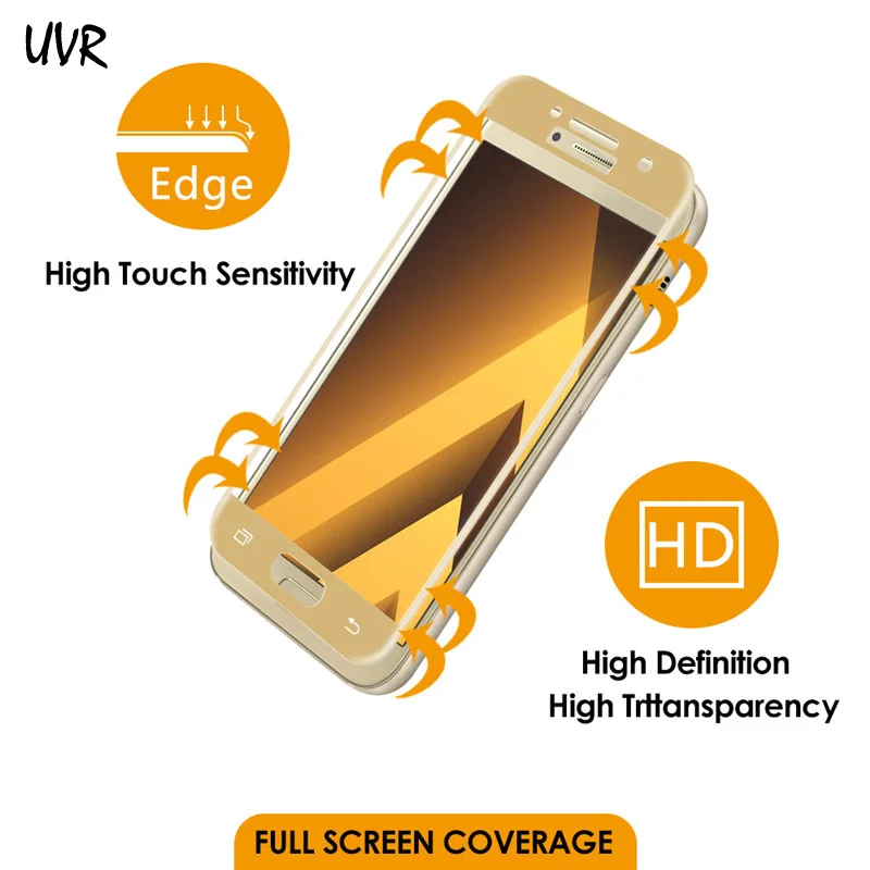 UVR 3D изогнутый край Полное покрытие закаленное стекло для Samsung Galaxy A3 A5 A7 A320 A520 A720 2017