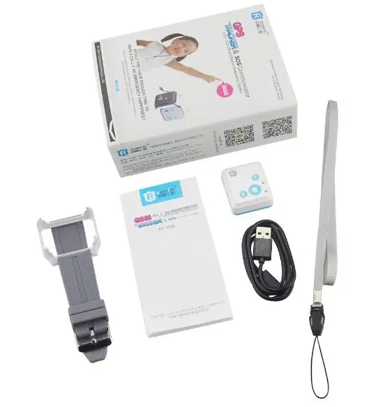 blue with box RF-V16 Мини GSM GPRS gps трекер SOS коммуникатор для детей пожилого возраста личная жизнь веб-приложение отслеживание двусторонняя связь - Цвет: blue with box