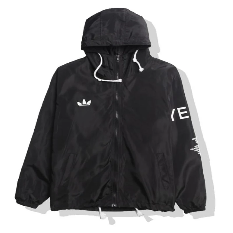 

Spring European And American Style Men Jacket Fashion Casual White And Black S-XXL Hooded Zipper Letter High Quality Jacket