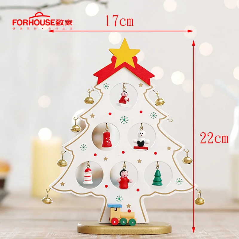 White-small size Рождественская елка, креативные DIY деревянные рождественские подарки, мини-фестиваль, вечерние, новогодние, дверные, настенные, для украшения дома, украшения - Цвет: White-small size