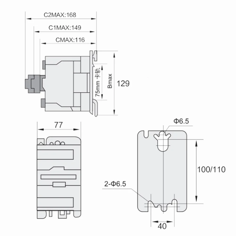 65A 3P + NO NC CJX2 6511 AC Контактор LC1 220V 380V 110V 36V 24V|Замыкатели| |