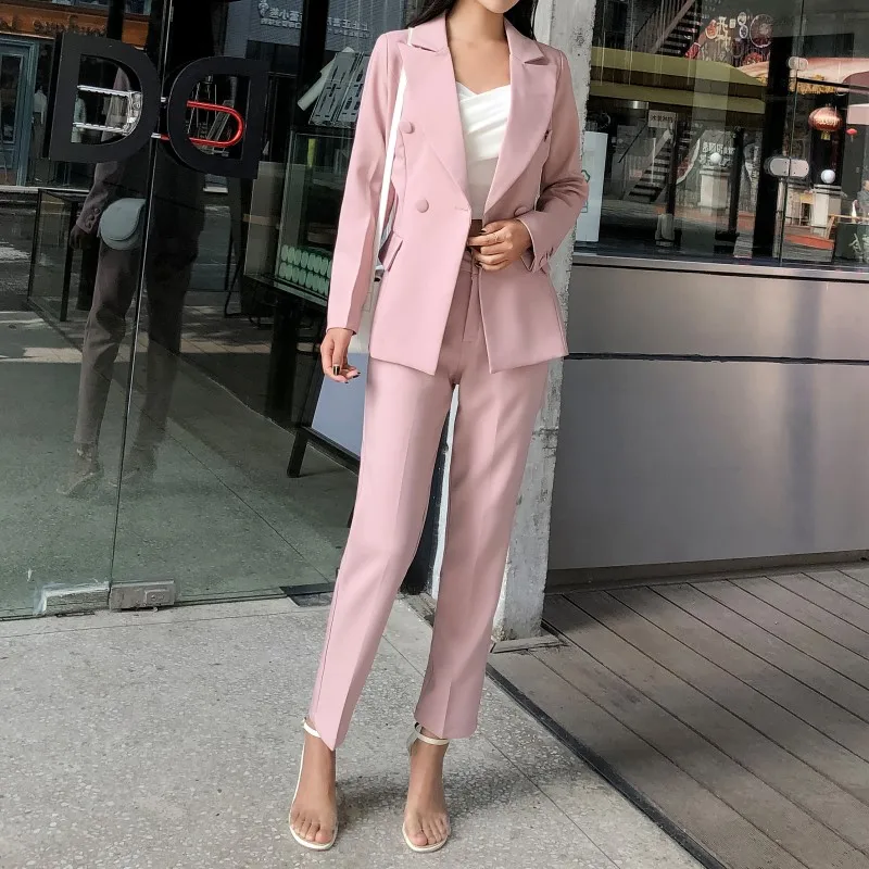 Женский комплект костюмов Розовый Профессиональный маленький костюм куртка