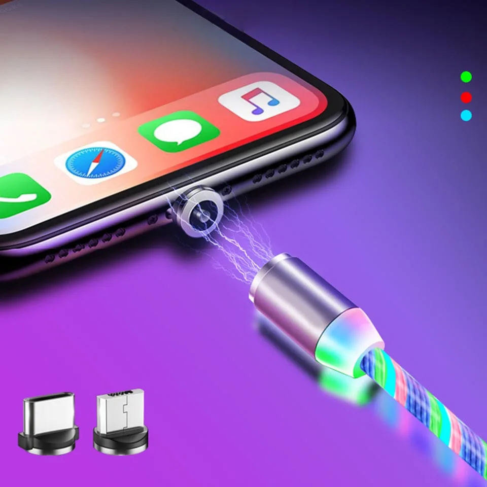 Магнитный кабель Venroii Micro usb type-C для телефона samsung, освещение, магнитное зарядное устройство type C, зарядный провод для передачи данных для huawei Xiaomi 8