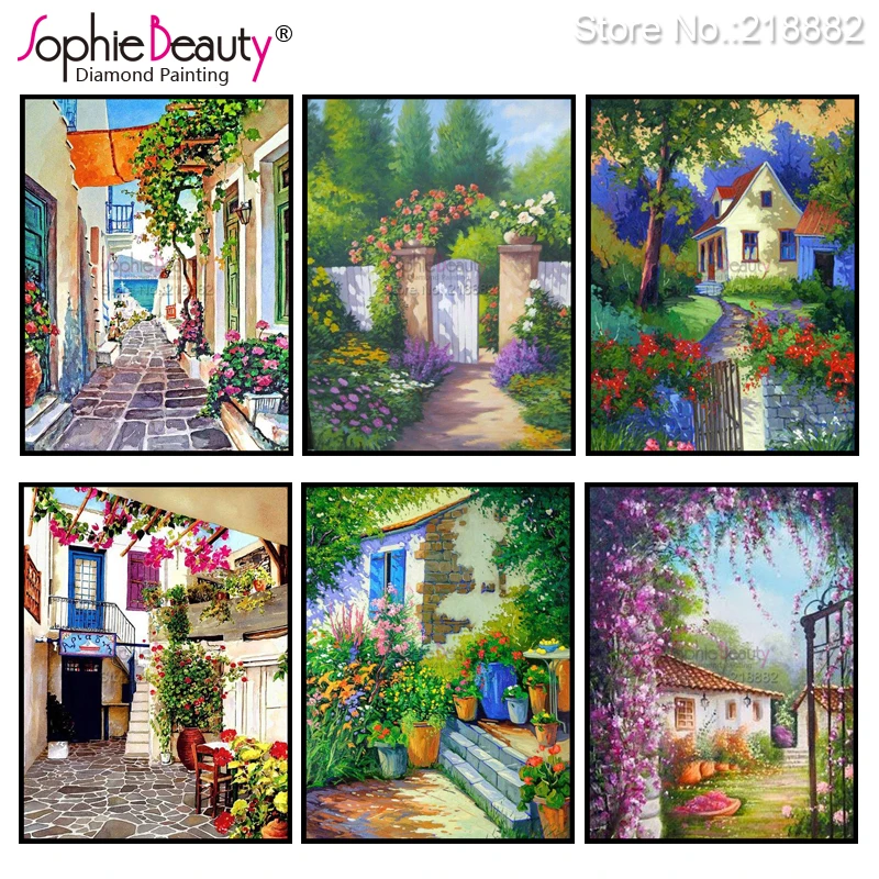 

Sophie Beauty New Diy Diamond Painting Cross Stitch Resin Handcraft Embroidery Beaded Beautiful Villa Home Needlework Mosaic Kit